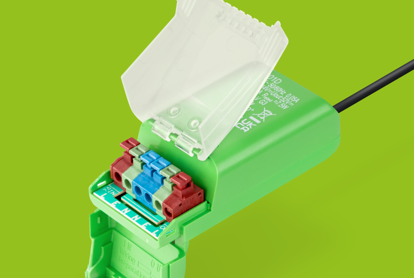 Double hinged driver with clear casing